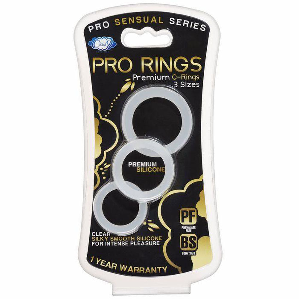 Cloud 9 Pro Sensual Silicone Cock Ring Set 3 Pack
