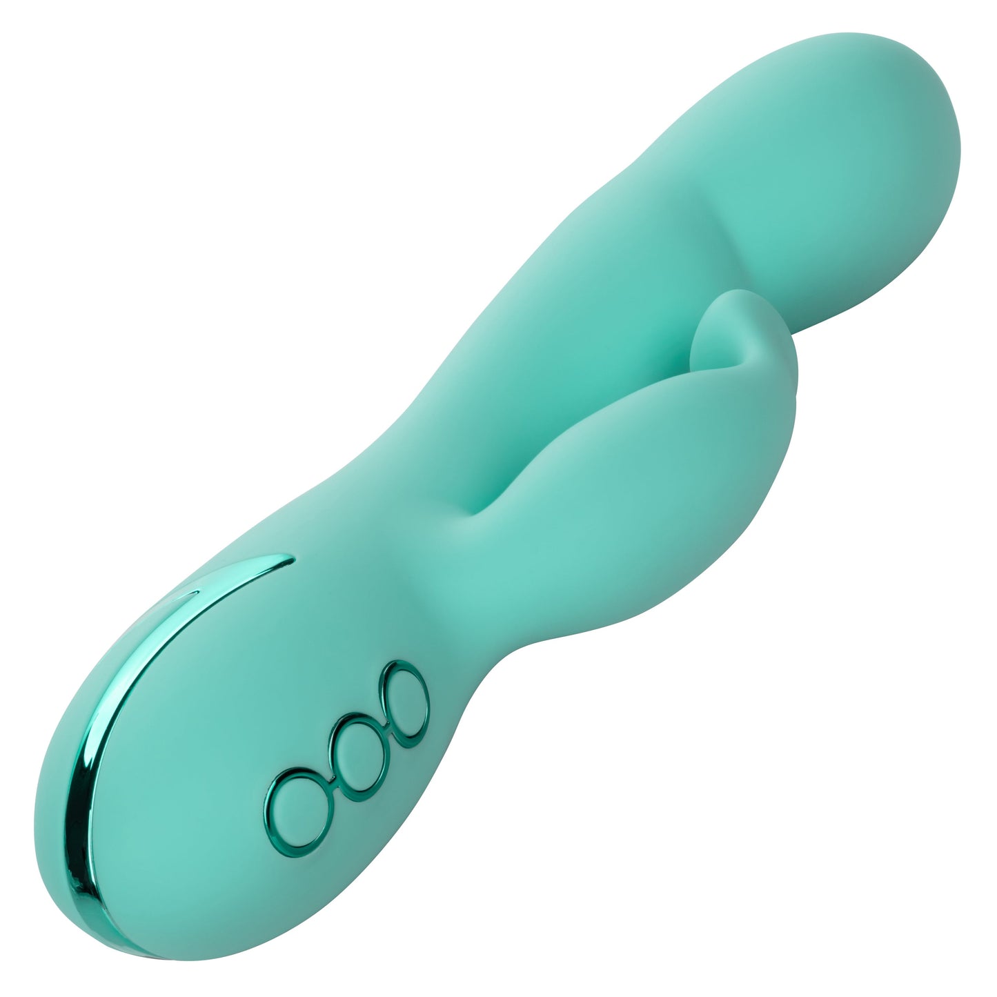 California Dreaming Tahoe Temptation Silicone Massager in Aqua Blue with Dual Vibration and Pinpoint Teaser