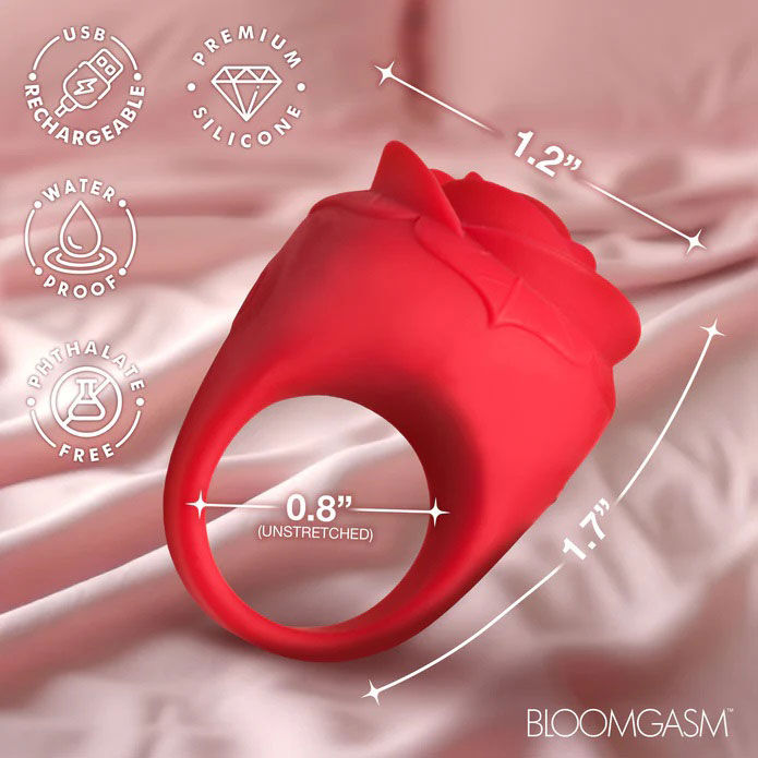 Rose Ring Discreet Finger Vibrator (Red) – Waterproof Finger Vibrator
