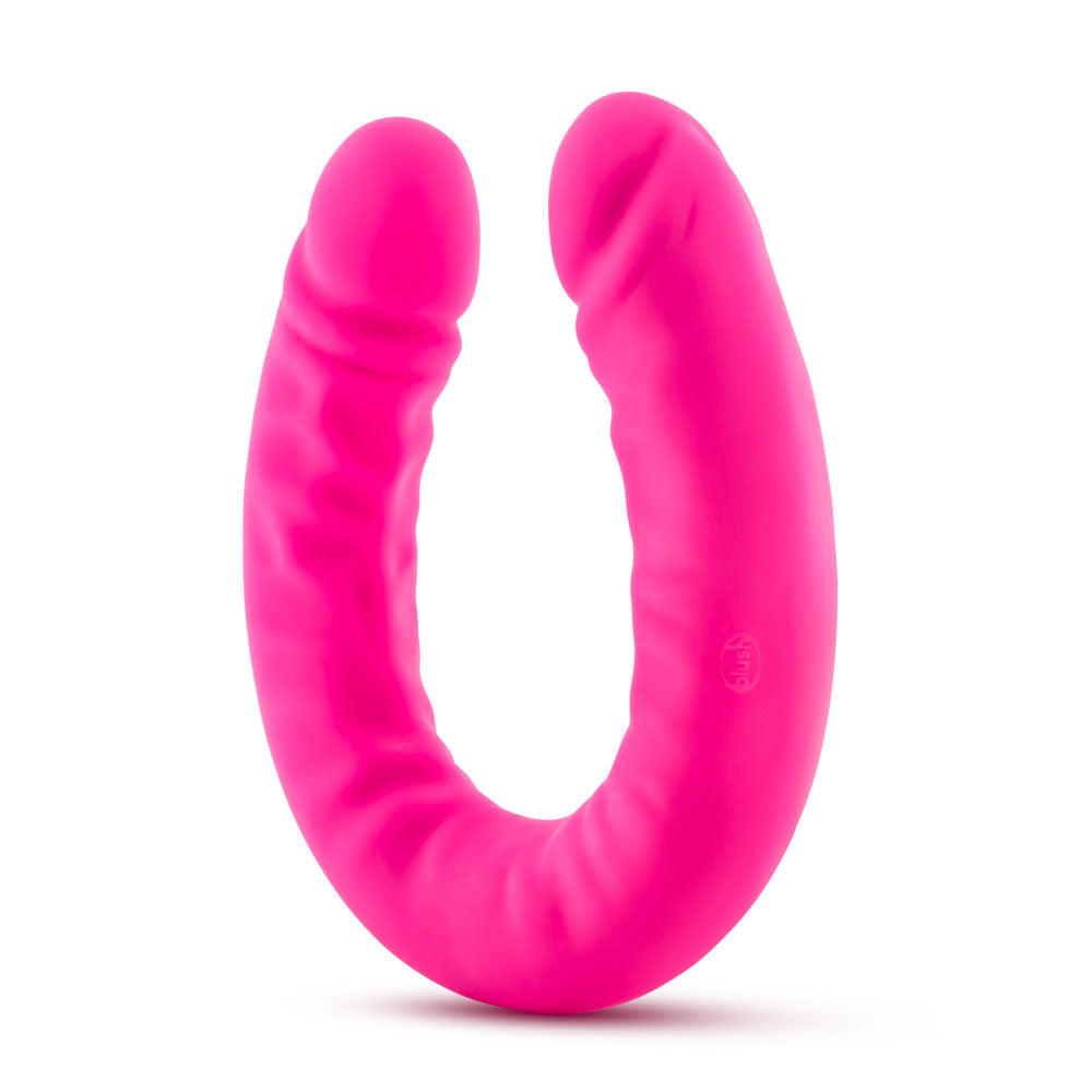 Ruse Silicone Slim 18in Hot Pink Double Dong 1.5in Wide