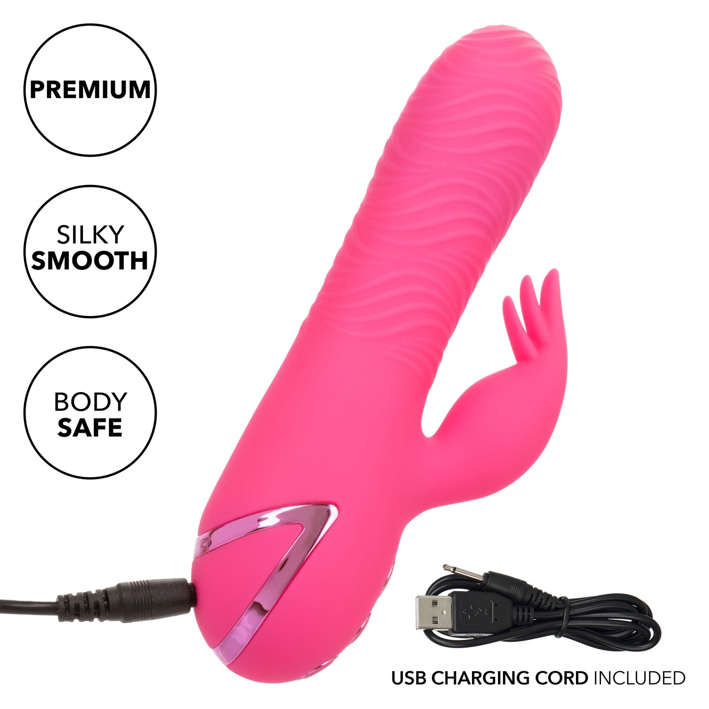 California Dreaming Sacramento Sweetie Pink Dual Stimulator with Rotating Beads and 10 Vibration Modes