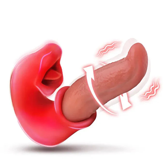 Lusty Licker Kissing and Licking Tongue Vibrator (Red) – Clitoral Vibrator