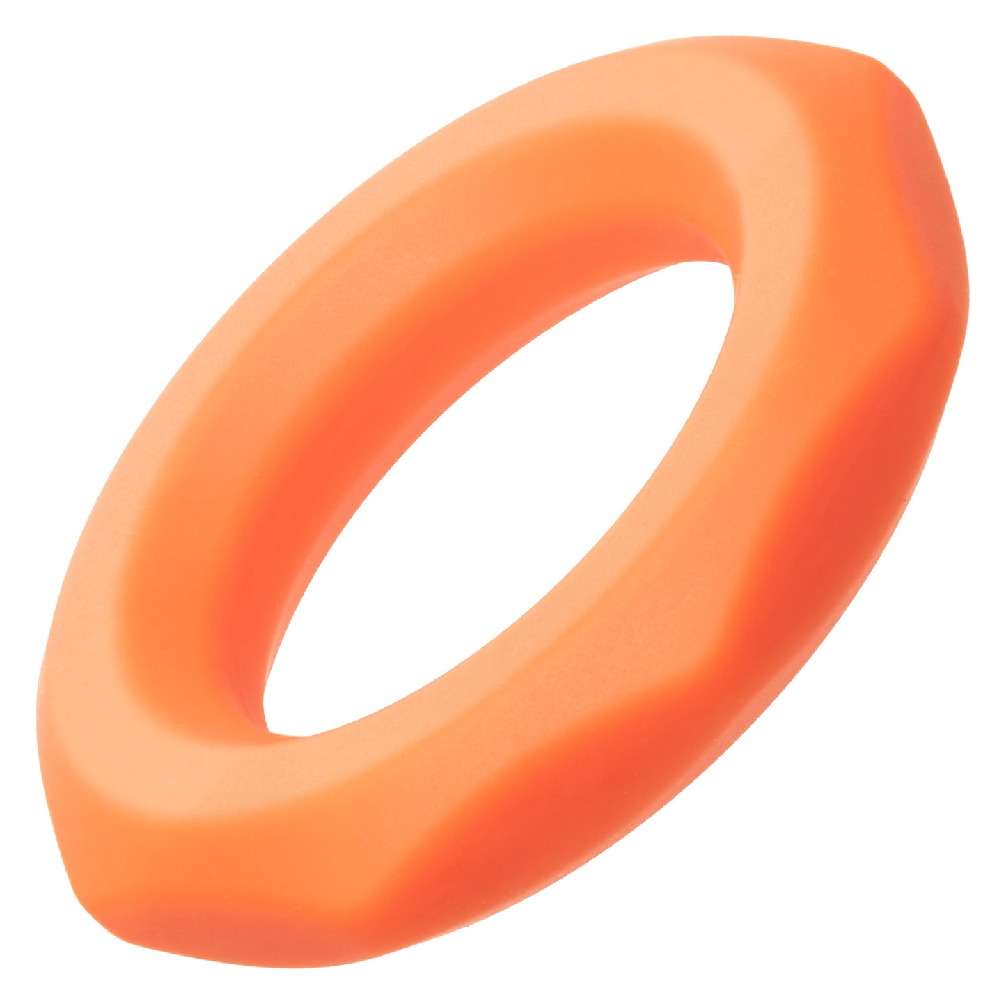 Alpha Liquid Silicone Sexagon Ring Orange Stretchy Comfortable Enhancer