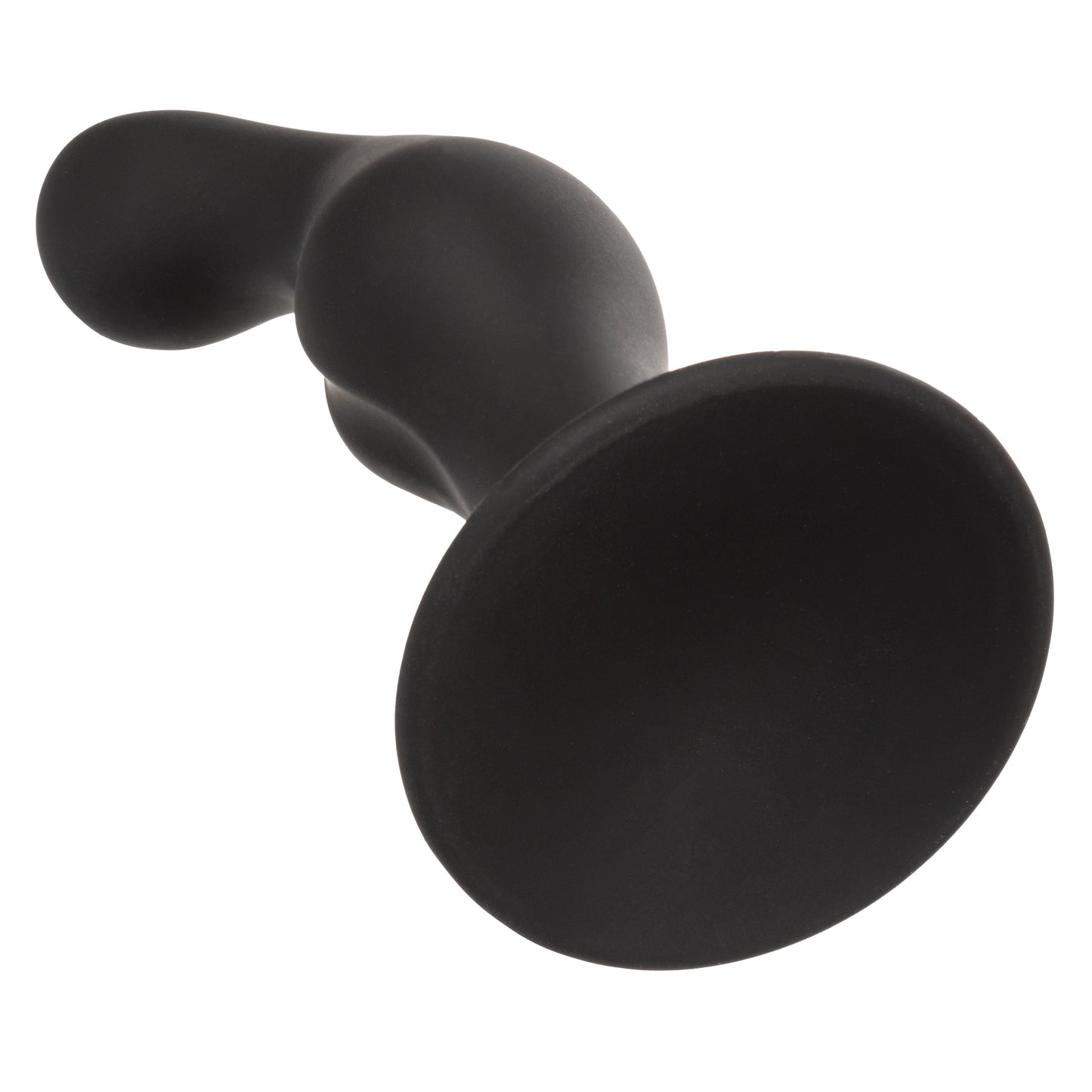 Silicone Anal Ripple Kit Set of 3 Black Graduated Curved Anal Plugs with Suction Cup Base