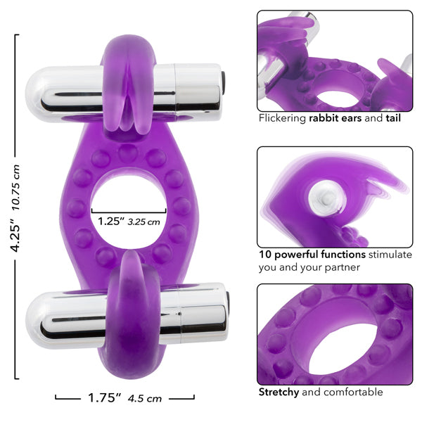Rockin Rabbit Wireless Vibrating Cock Ring – Soft Stretchy Enhancer with Removable 3-Speed Bullets