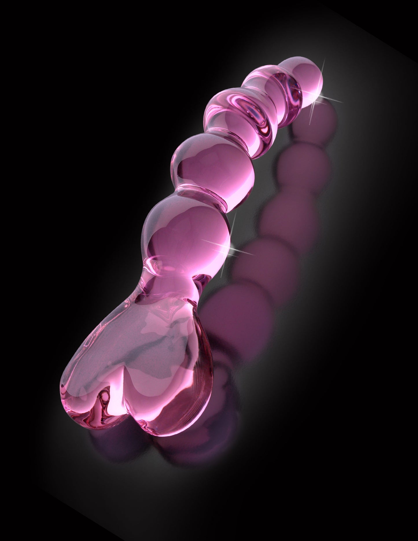 Icicles Pink Glass Massager with Heart Handle