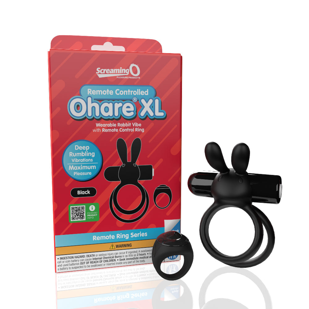 Ohare XL (Black) – Rechargeable Waterproof Remote Control Rabbit Vibrator