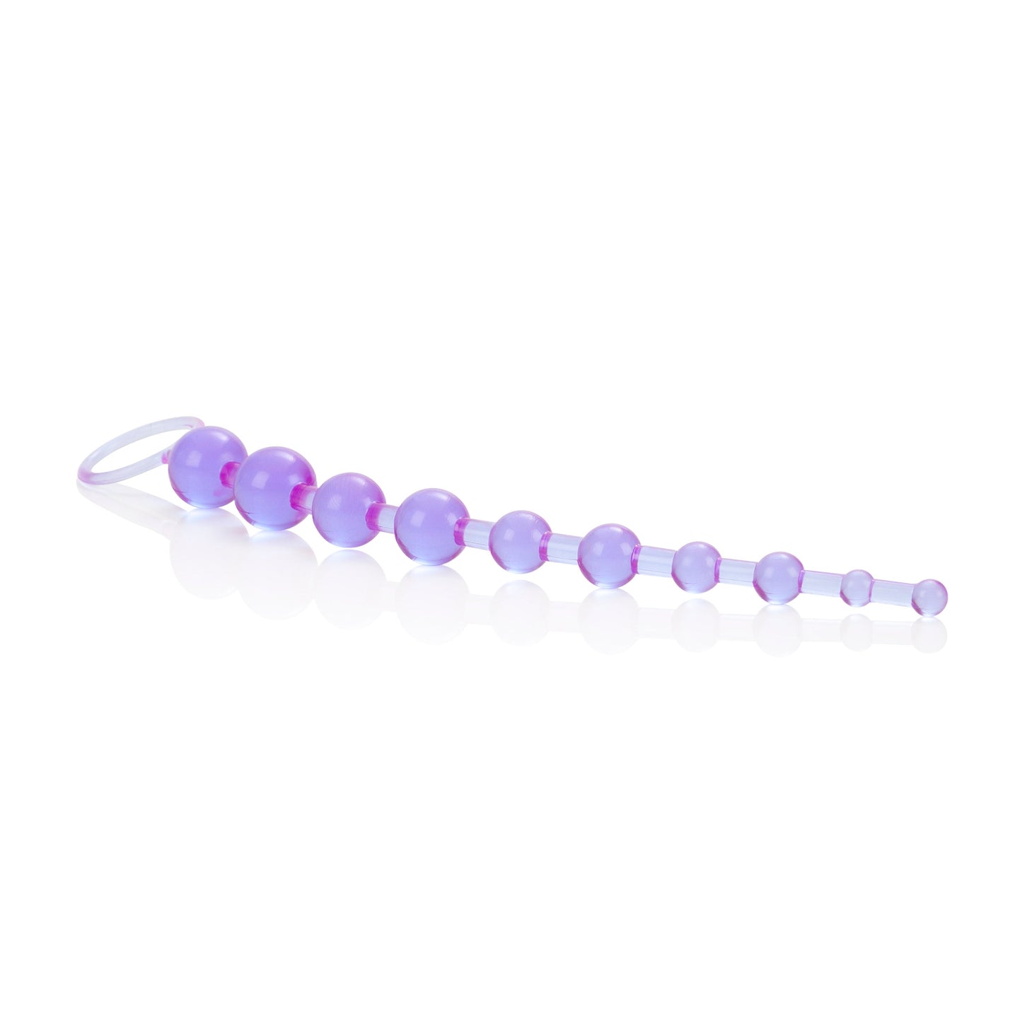 X-10 Beads Purple Graduated Anal Pleasure Beads with Easy Retrieval Loop and Smooth Jelly Finish