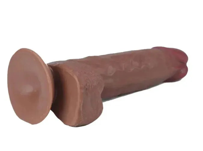 Real Skin 7.5 Inch Dual-Layer Sliding Skin Dildo
