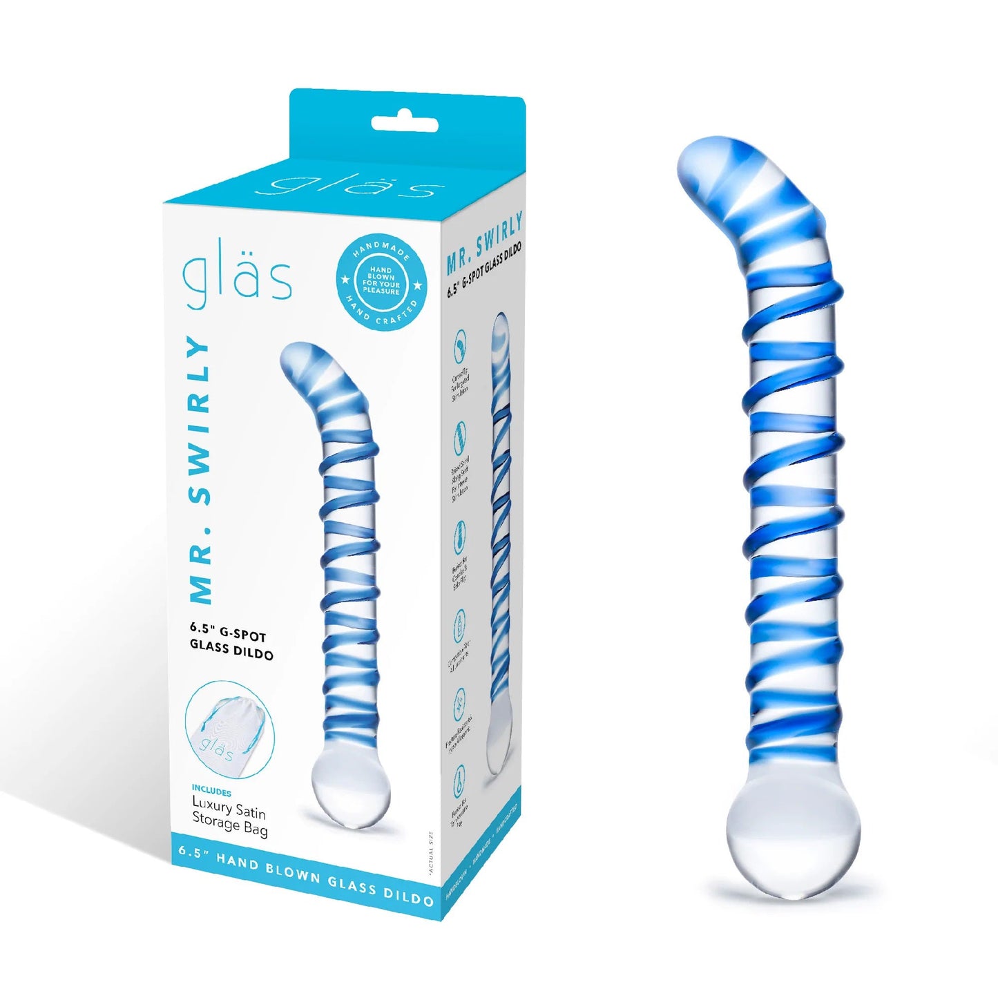 Mr Swirly 6.5 Inch Glass G-Spot Dildo for Intimate Pleasure