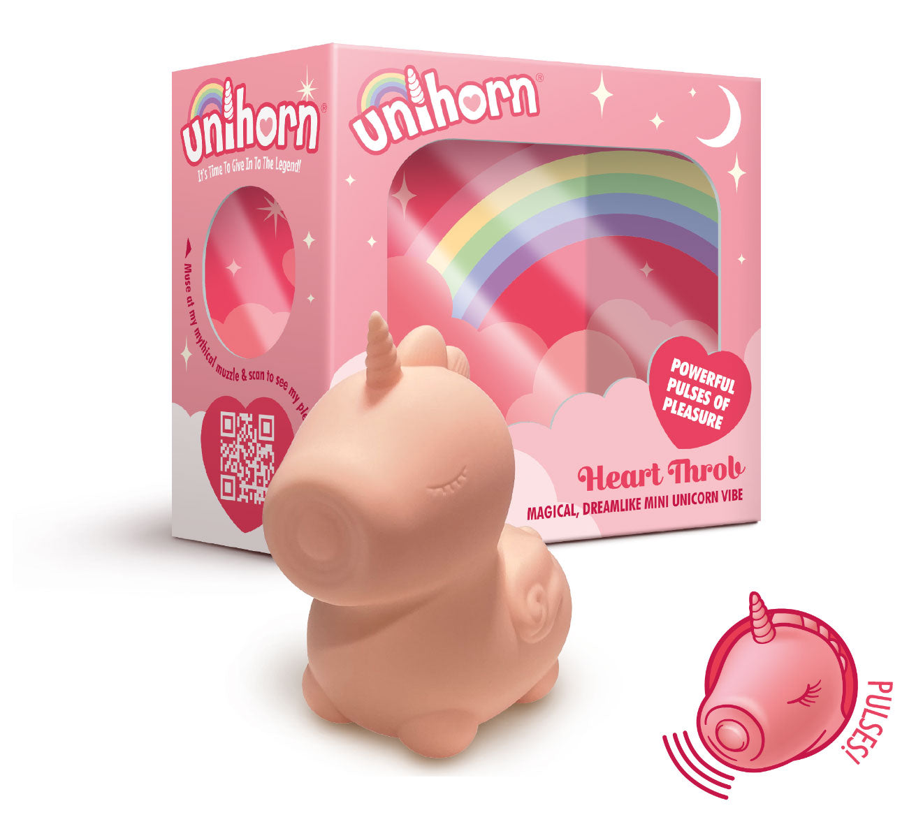 Heart Throb The Pulsing One (Soft Pink) – Mini Vibrator with 10 Speeds and Tongue Motion Patterns