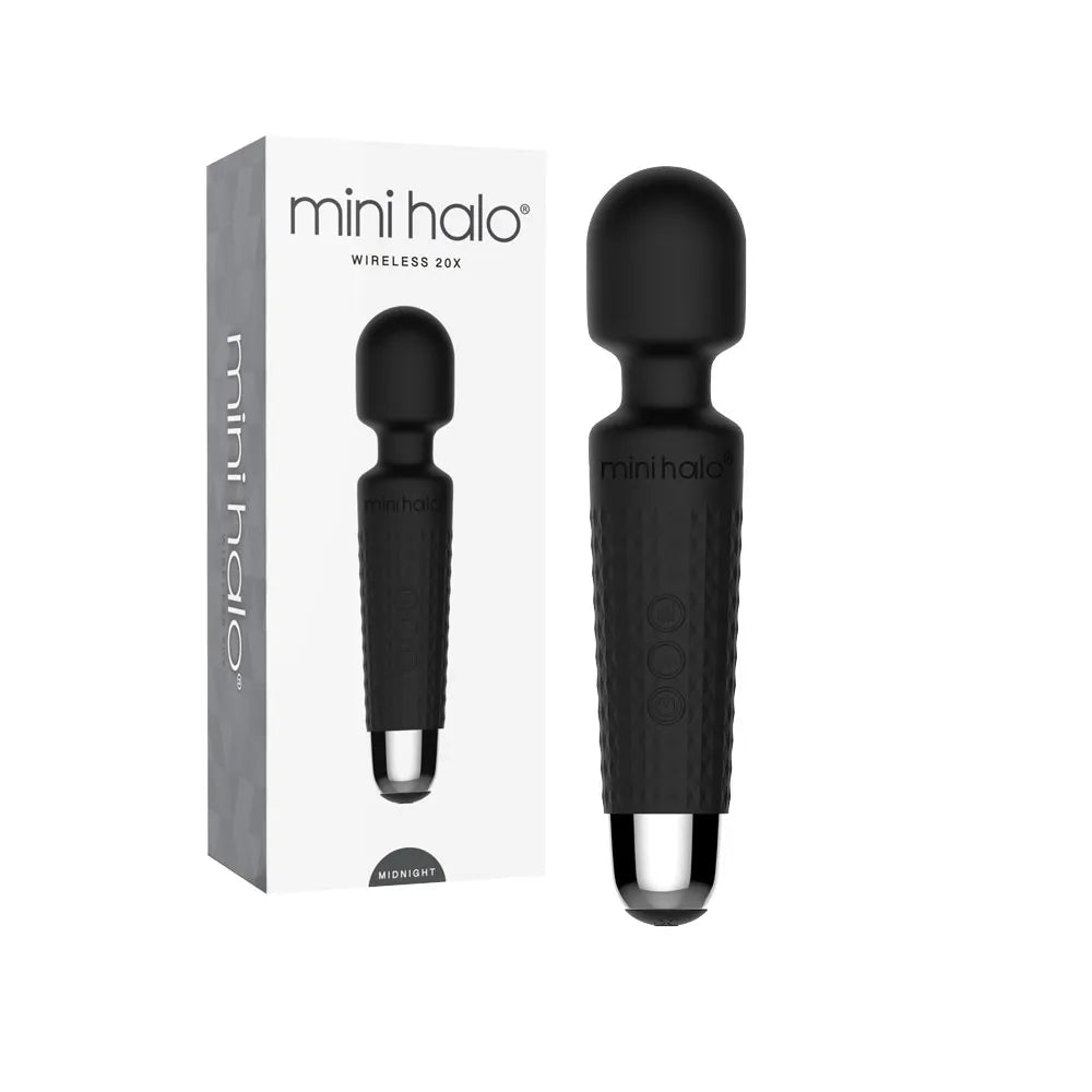 Mini Halo Midnight – Rechargeable Wand Massager with 20 Vibration Patterns