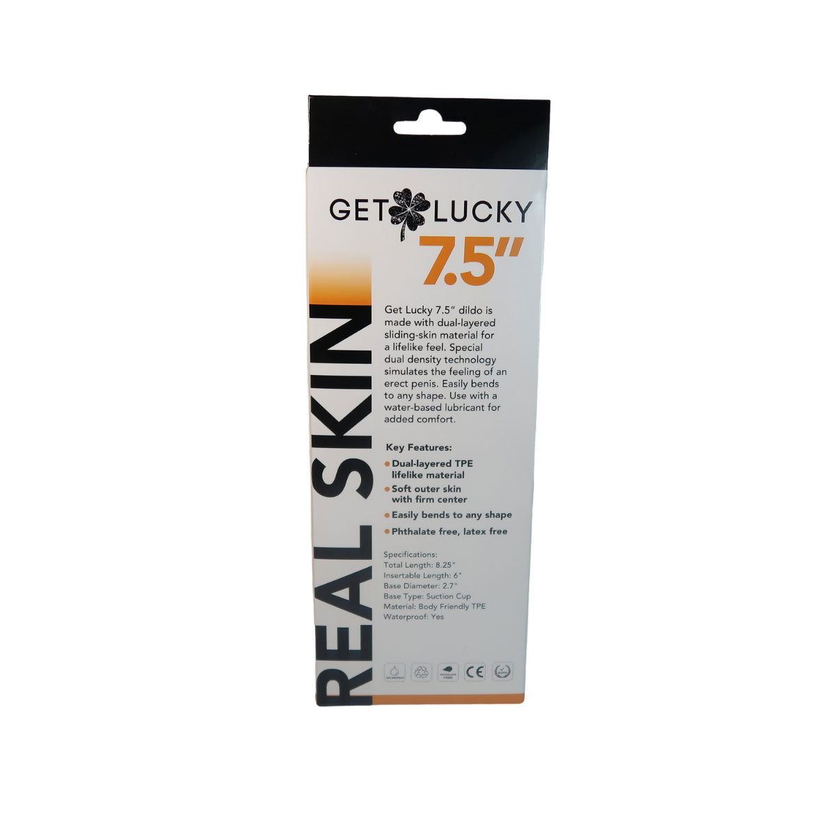 Get Lucky 7.5 Inch Realistic Dark Brown Dildo