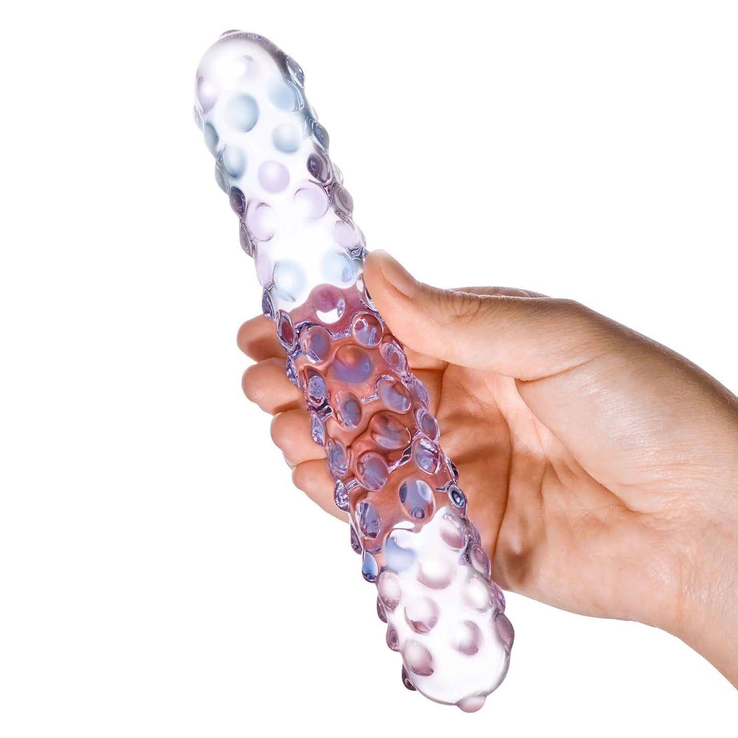 Purple Rose Nubby Glass Dildo 7 Inch Spiraled Pleasure Toy