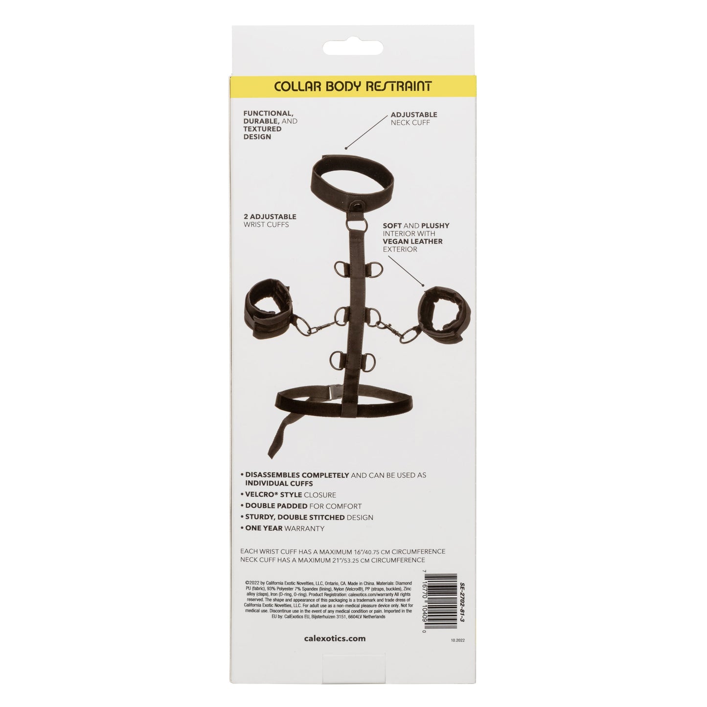 Boundless Collar Body Restraint – Adjustable Body Restraint