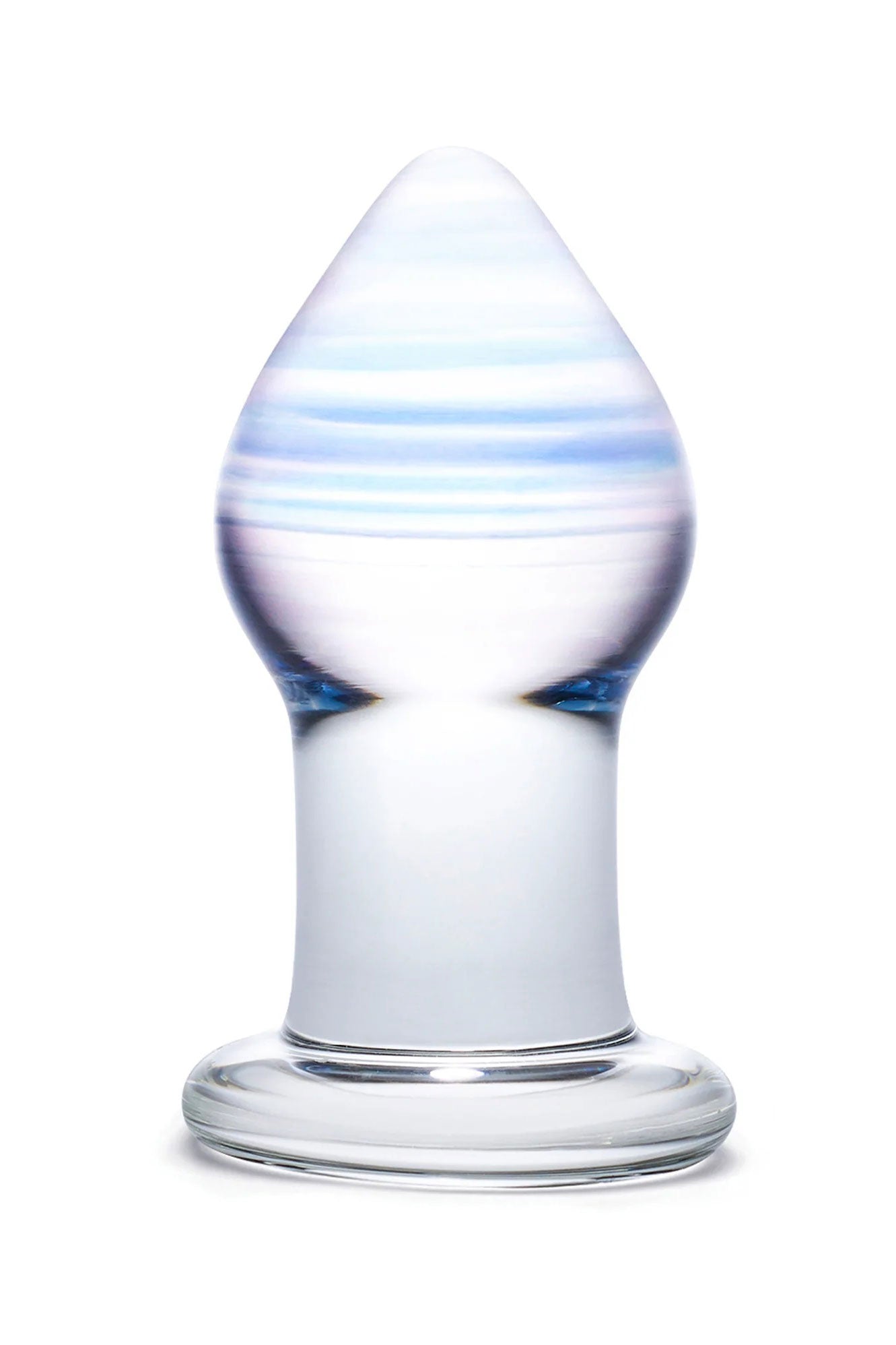 Glas 3.25 Inch Amethyst Rain Hand Blown Glass Butt Plug