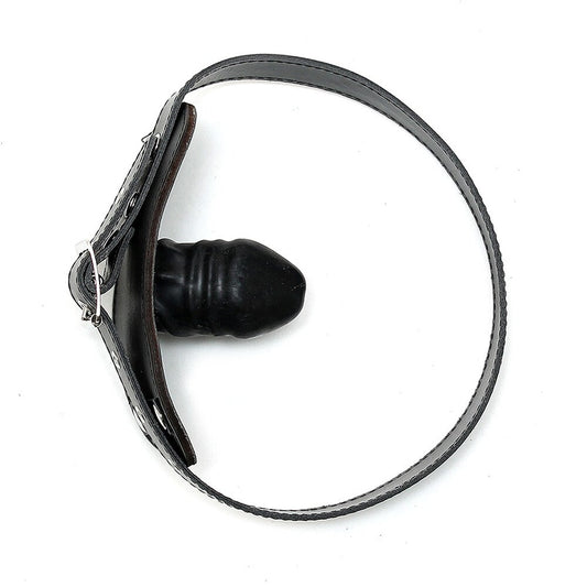 Rimba Leather Gag with Internal Latex Dildo – Adjustable Gag