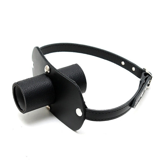 Rimba Leather Gag With Urine Tube – Adjustable Leather Gag