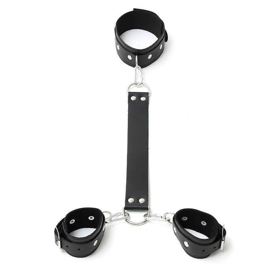 Rimba Leather Neck and Wrist Cuffs – Adjustable Leather Restraints