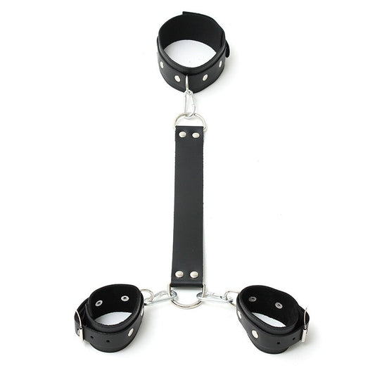 Rimba Leather Neck and Wrist Cuffs – Adjustable Leather Restraints