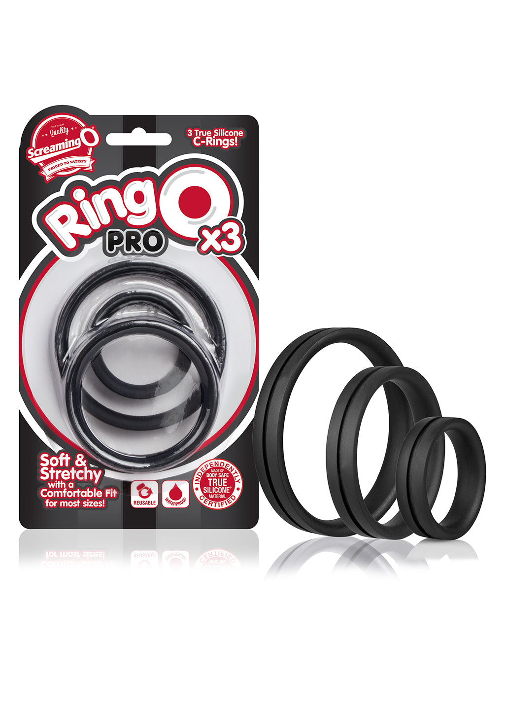 Screaming O Ringo Pro X3 Silicone Cock Ring Trio Pack