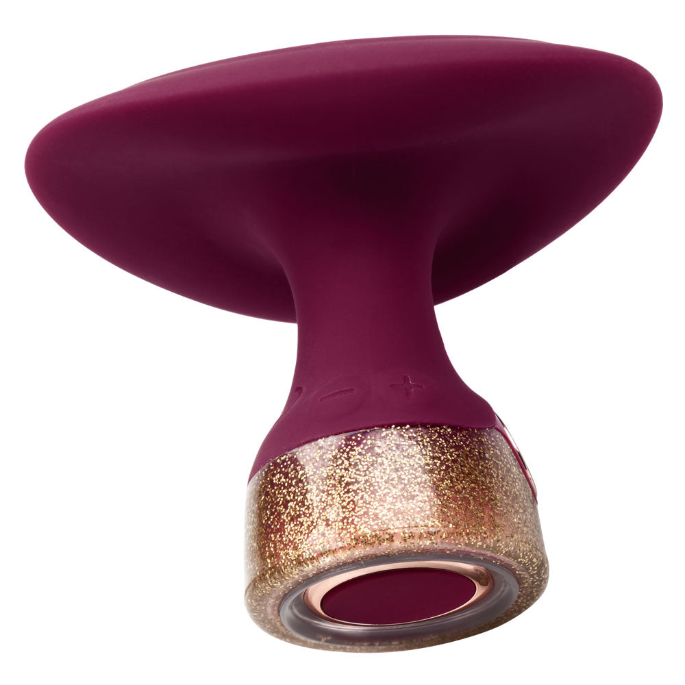 Jopen Starstruck Fantasy Burgundy Silicone Handheld Massager with Glitter Base and 35 Vibration Functions