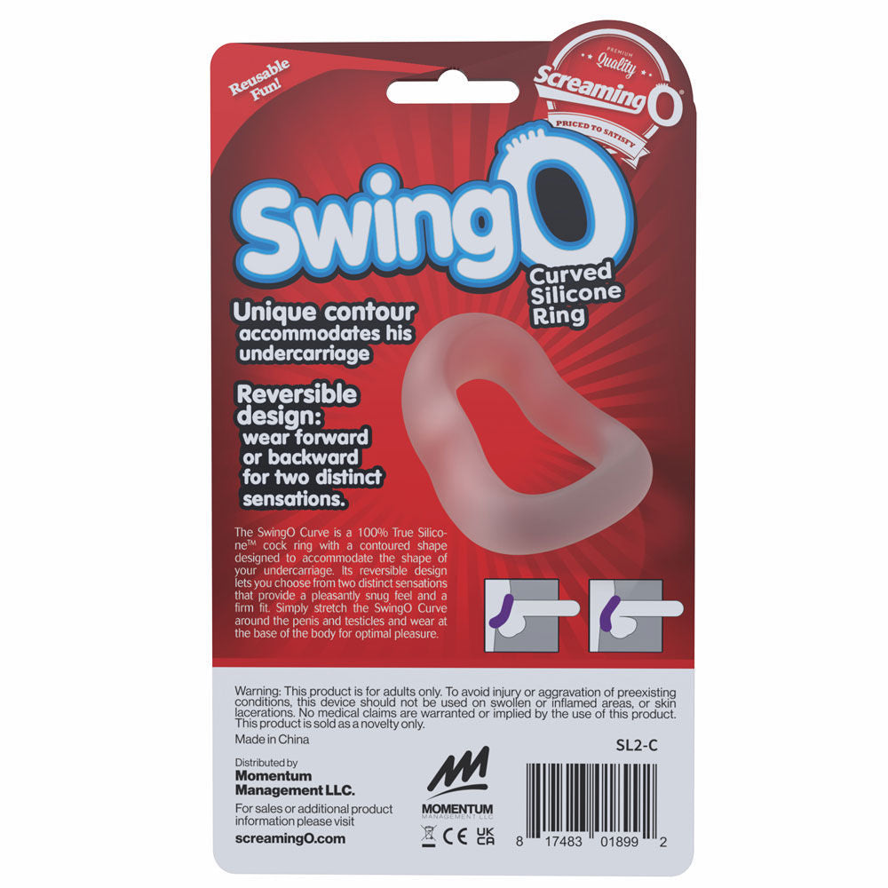Screaming O Swingo Curve (Clear) – Stretchy True Silicone Cock Ring