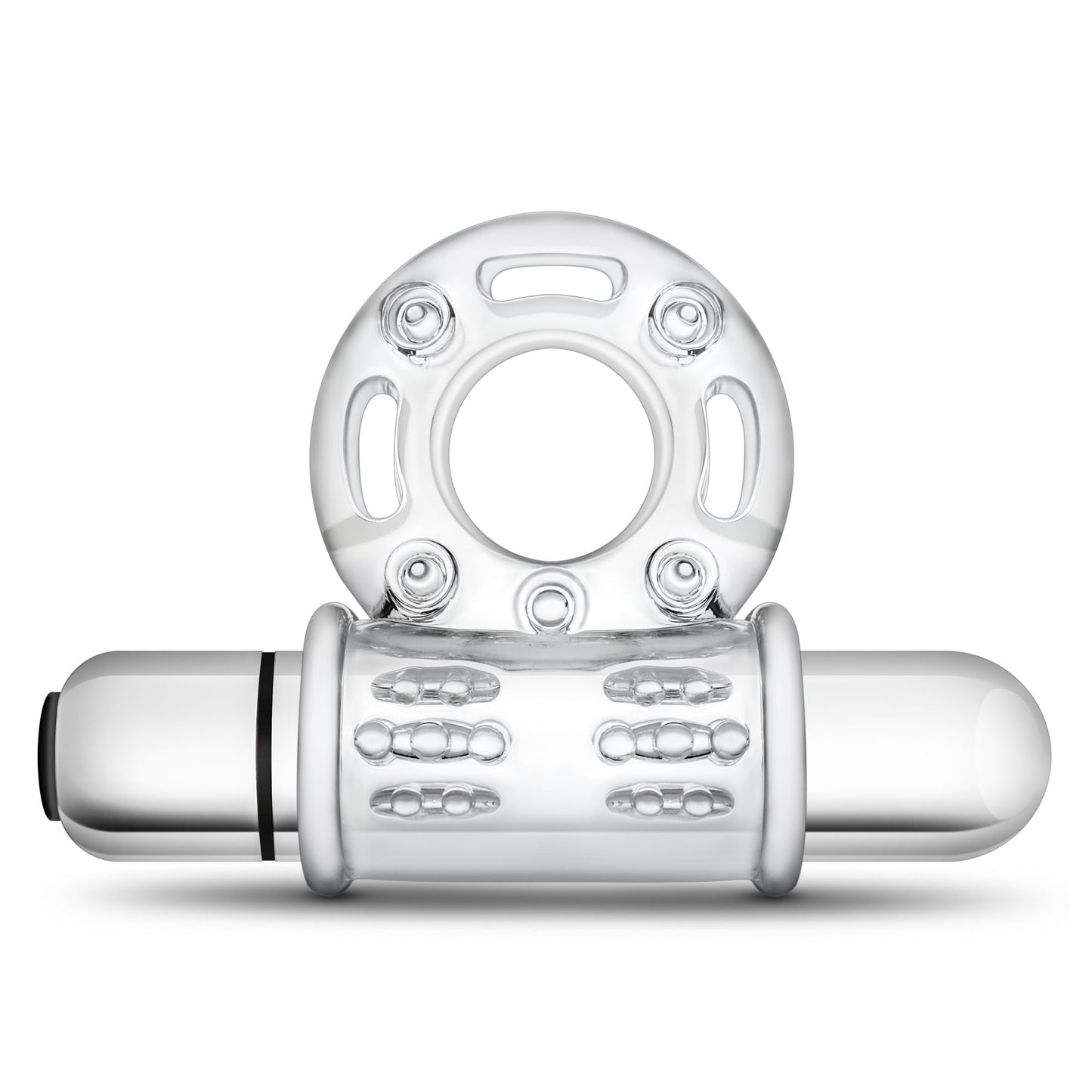 Stay Hard 10 Function Vibrating Bull Ring – Clear Vibrating Cock Ring