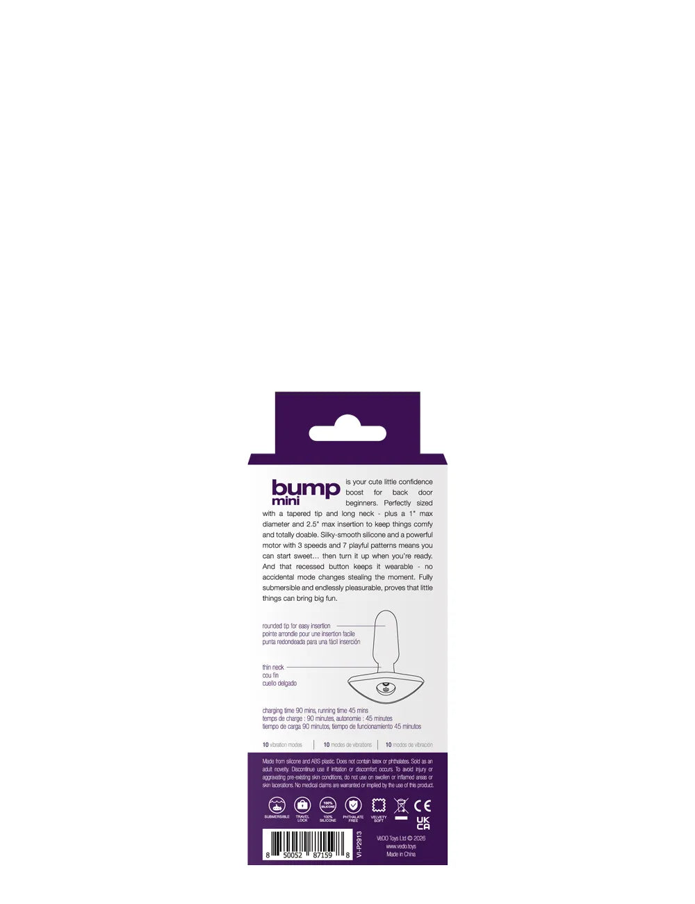 Bump Mini – Rechargeable Silicone 2.5 Inch Anal Plug