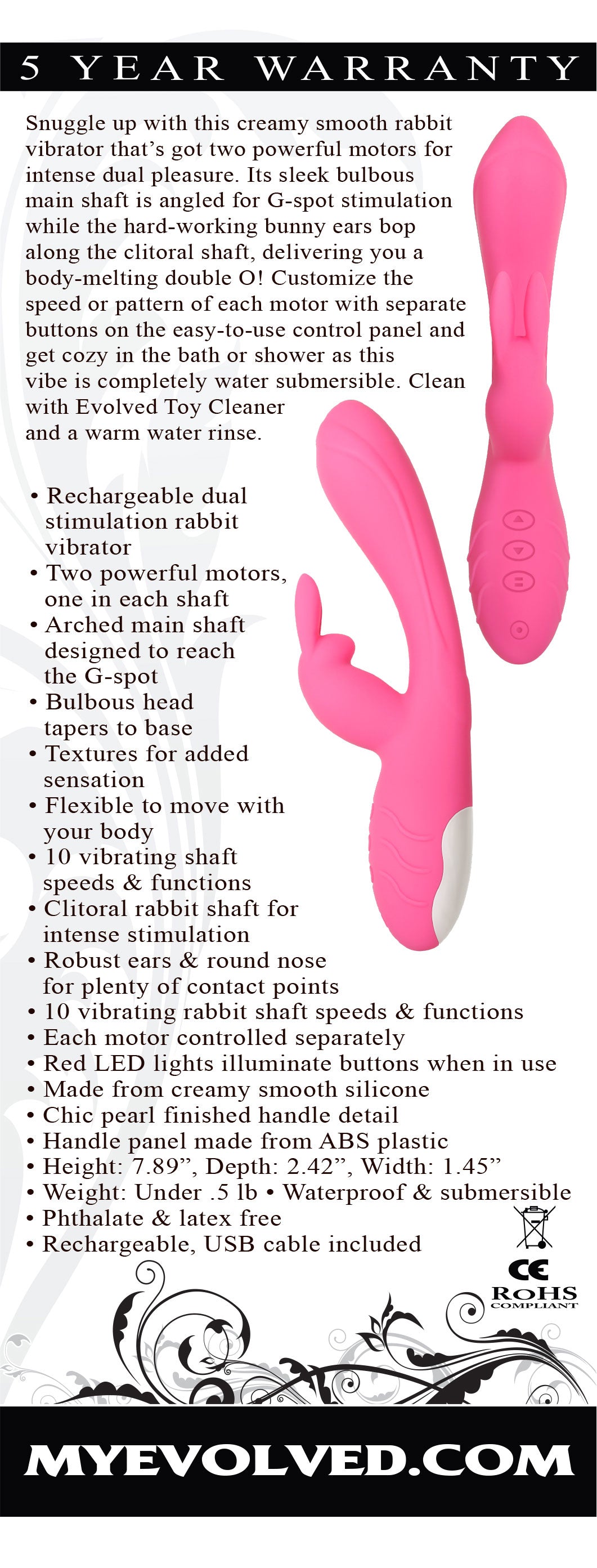 Evolved Bunny Kisses 20 Centimeter Rabbit Vibrator
