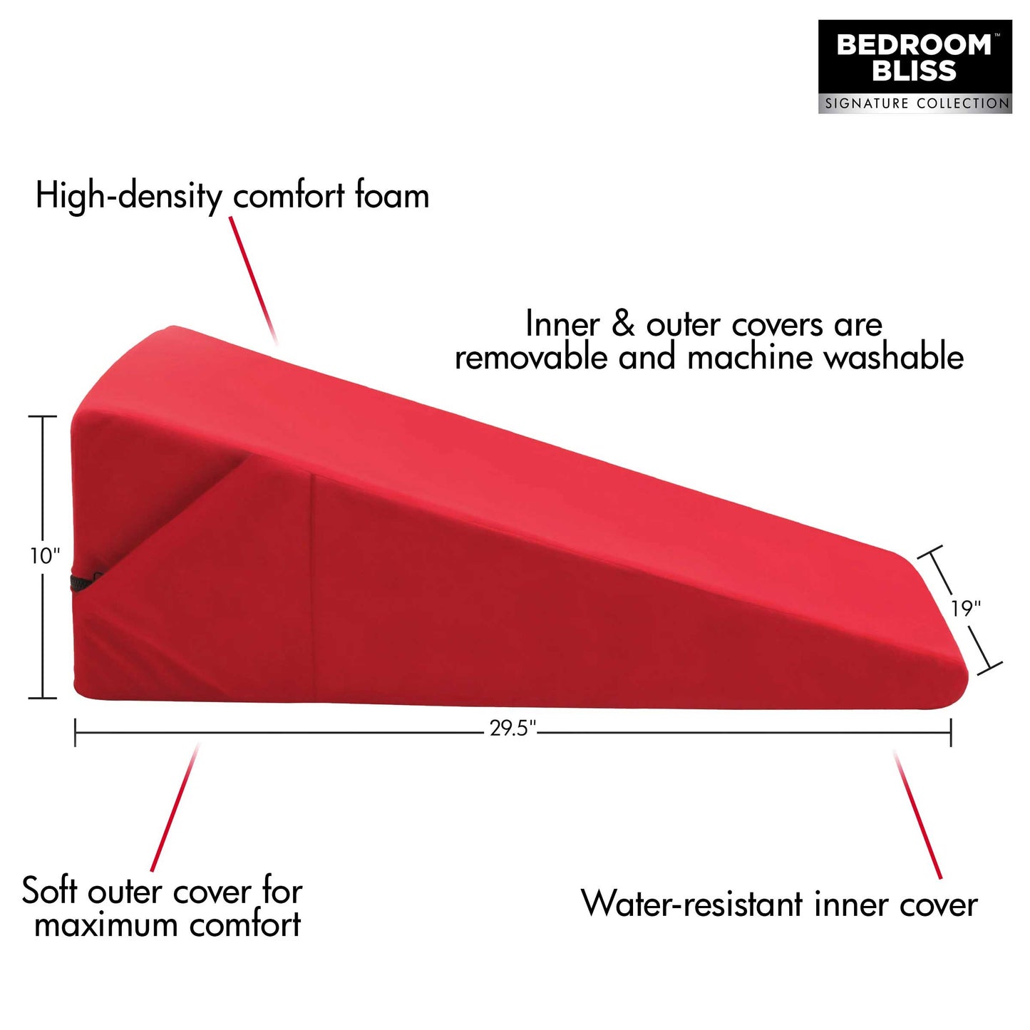Love Large Wedge Pillow (Red) – Velvet Soft Adult Intimacy Play Pillow