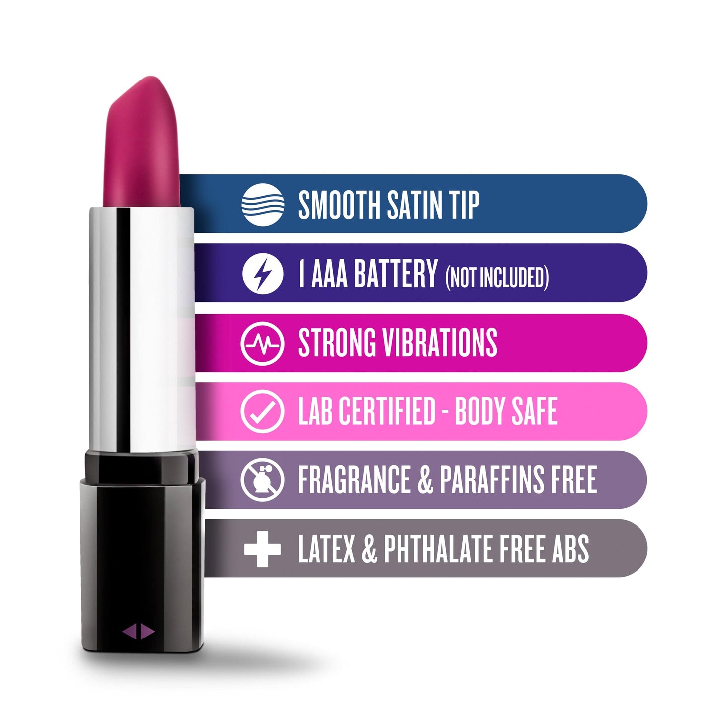 Rose Lipstick Vibe Black 4 Inch Compact Pleasure Toy