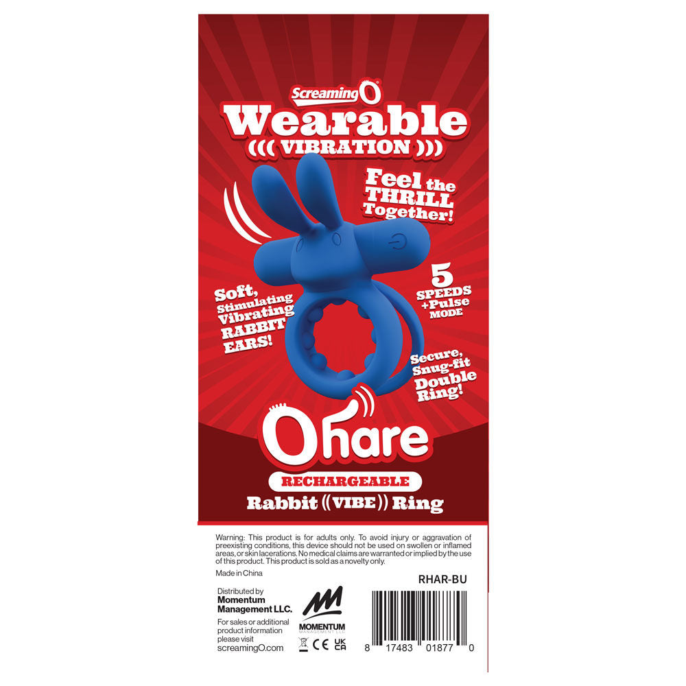 Ohare (Black | Blue | Green) – Rechargeable Silicone Rabbit Vibrating Cock Ring