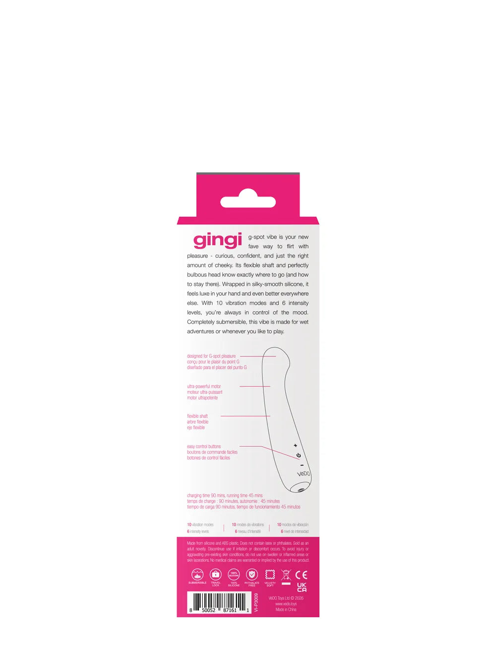Gingi Rechargeable G Spot Vibrator – Silicone Flexible Shaft Vibrator