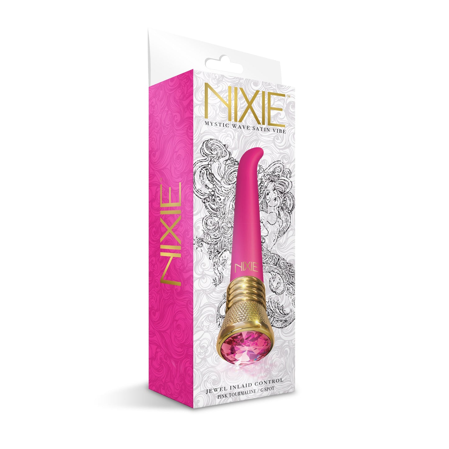 Nixie Jewel Satin G Vibe Pink Tourmaline 7 Inch Waterproof Multi-Speed Vibrator