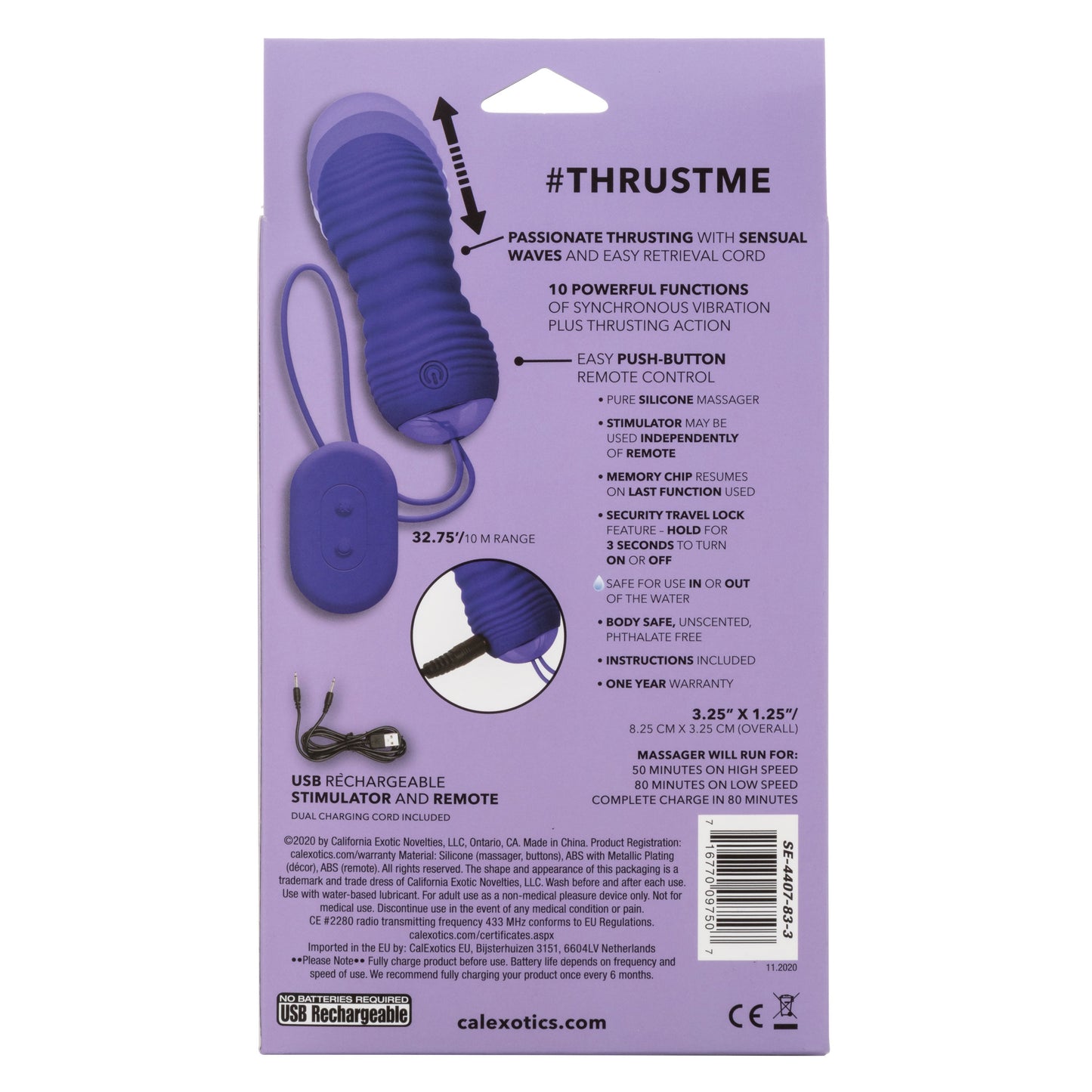 Slay ThrustMe Remote Control Ribbed Bullet Vibrator