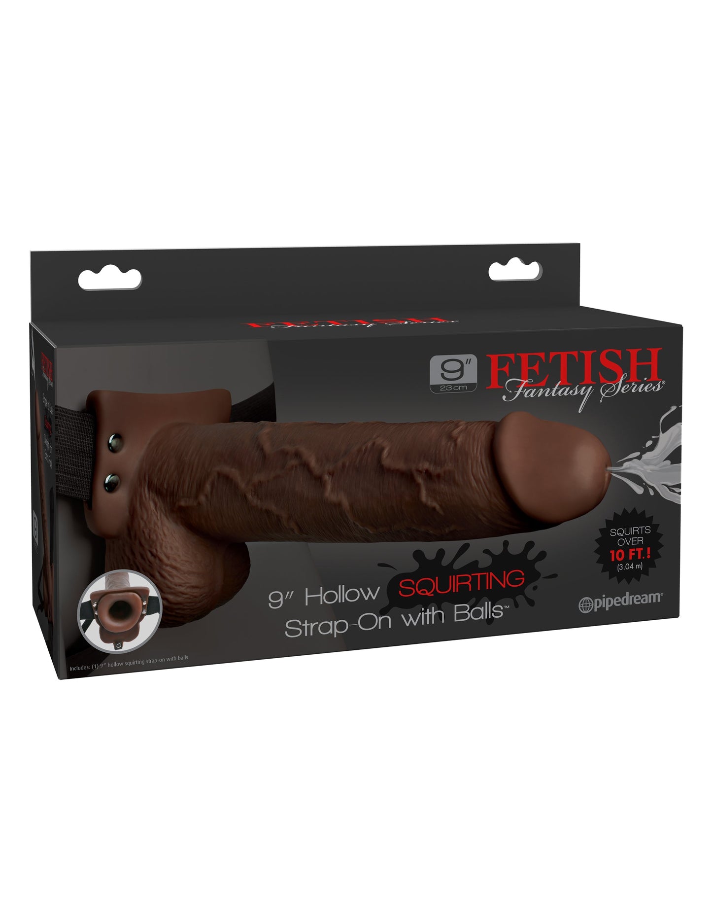Fetish Fantasy 9 Inch Hollow Squirting Strap-On with Balls