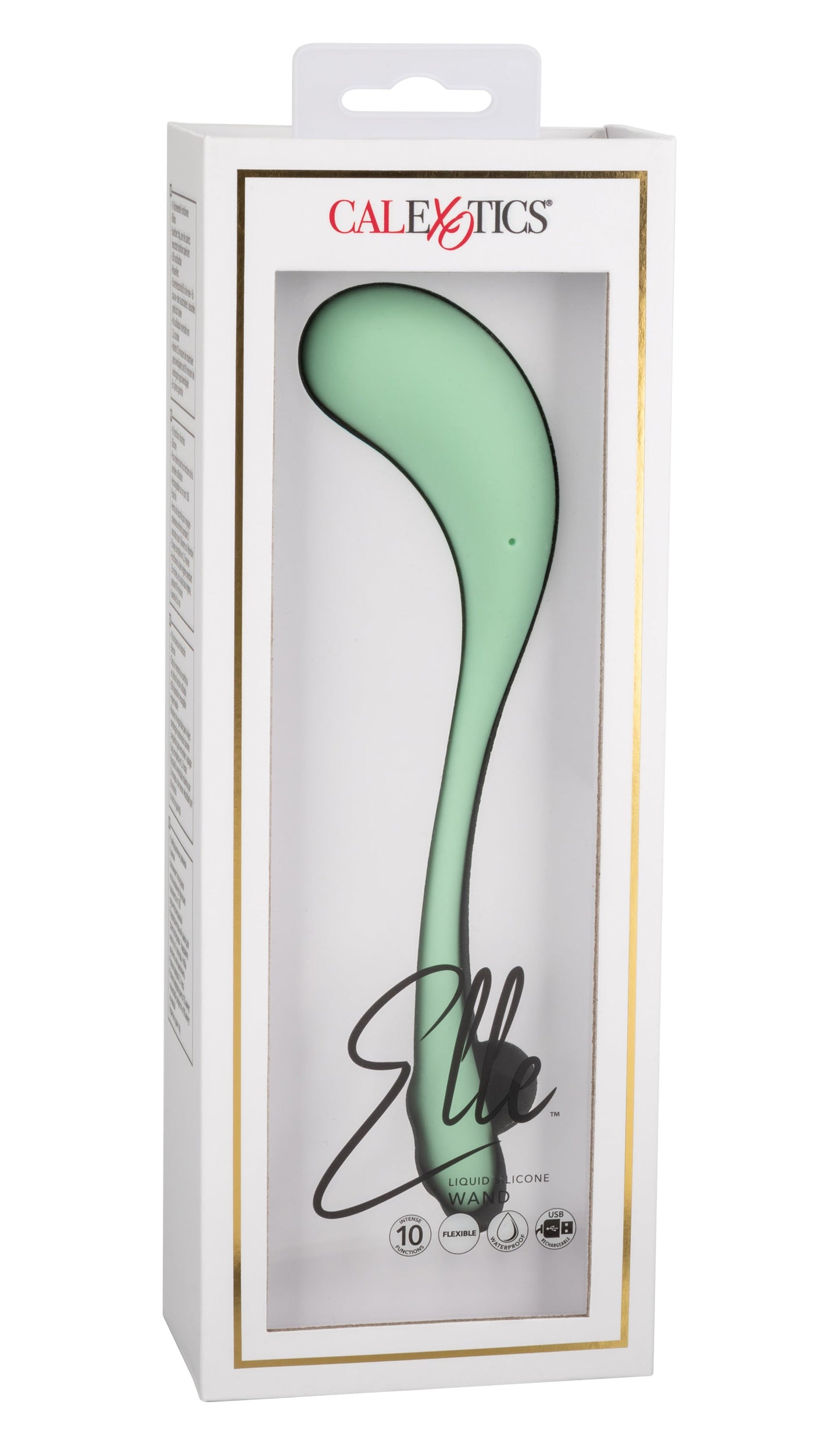 Elle Liquid Silicone Wand Vibrator in Mint Green with 10 Vibration Functions and Rechargeable