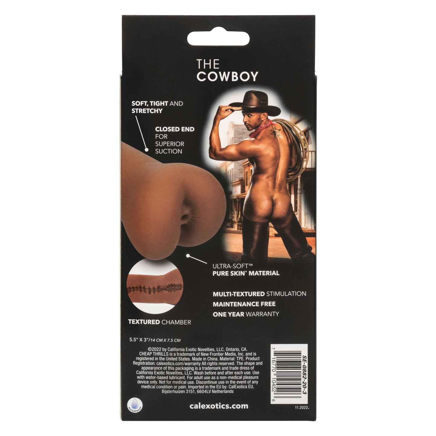 Cheap Thrills The Cowboy Male Stroker 5.5 Inch Soft Pure Skin Material Realistic Textured Suction Sleeve