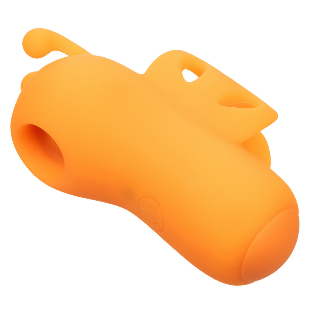 Neon Vibes The Buzzing Vibe Orange Silicone Finger Teaser with 10 Vibration Functions and Rechargeable