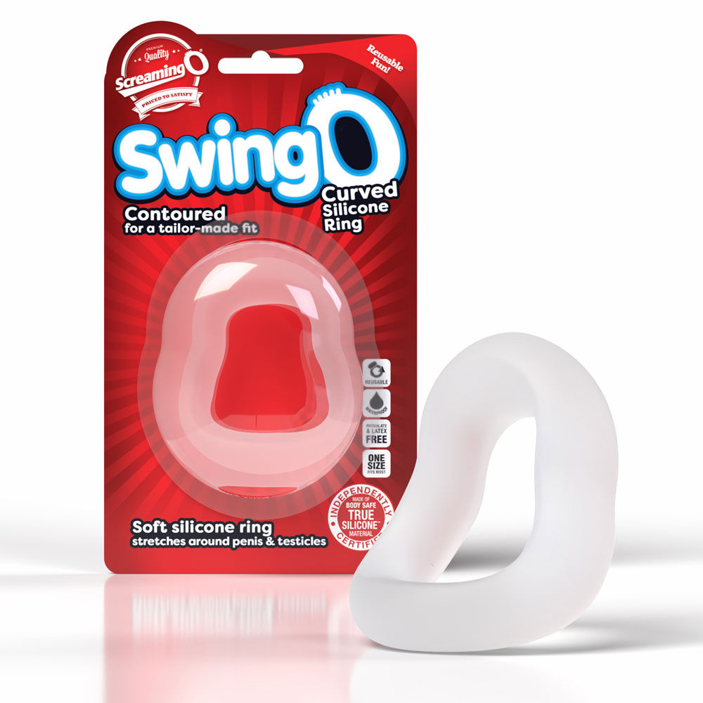 Screaming O Swingo Curve (Clear) – Stretchy True Silicone Cock Ring