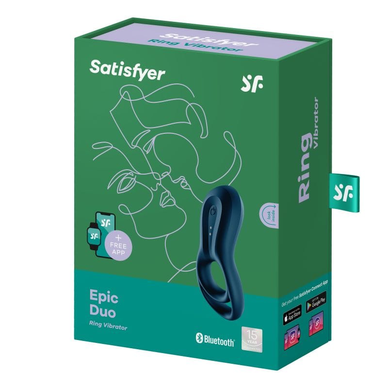 Satisfyer Epic Duo (Black) – Bluetooth App-Controlled Vibrating Cock Ring
