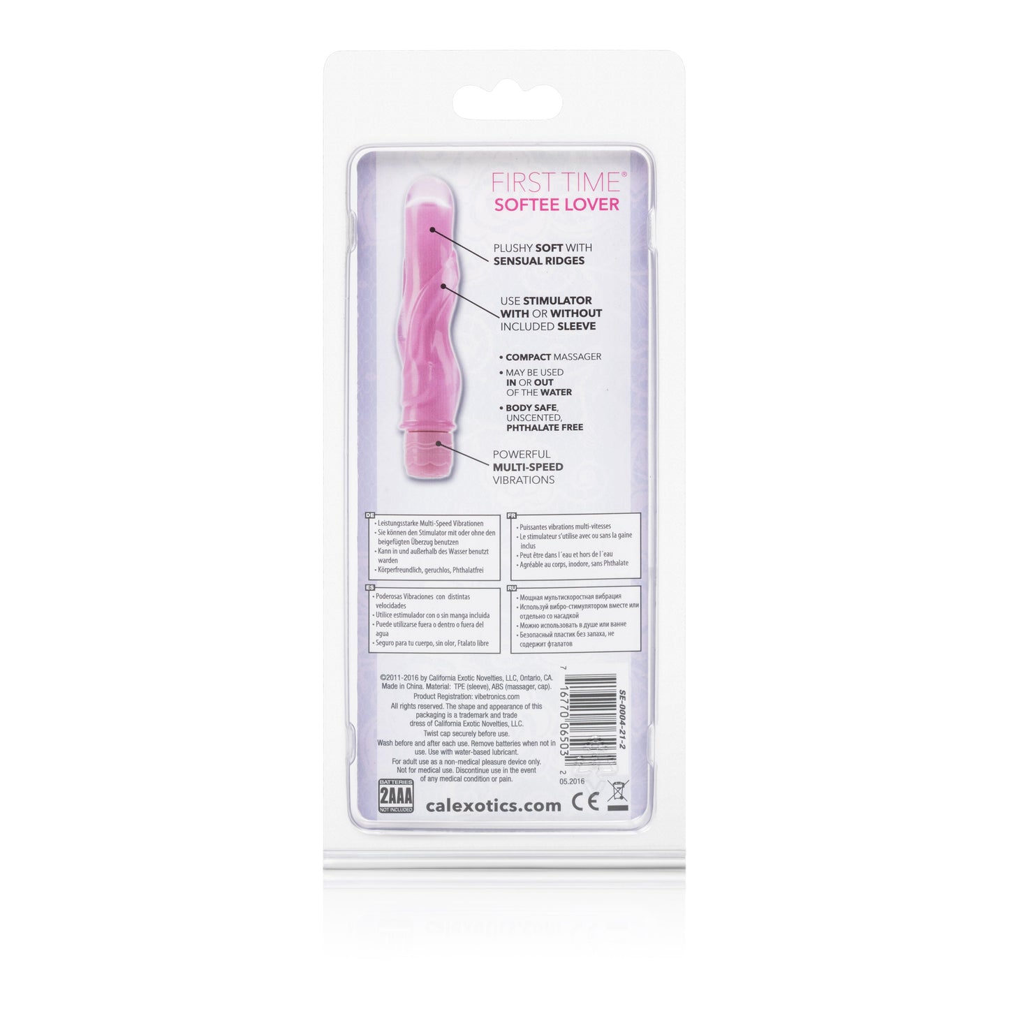 First Time Softee Lover Pink Multi-Speed Vibrator with Removable Soft Sleeve 5 Inch Waterproof Stimulator