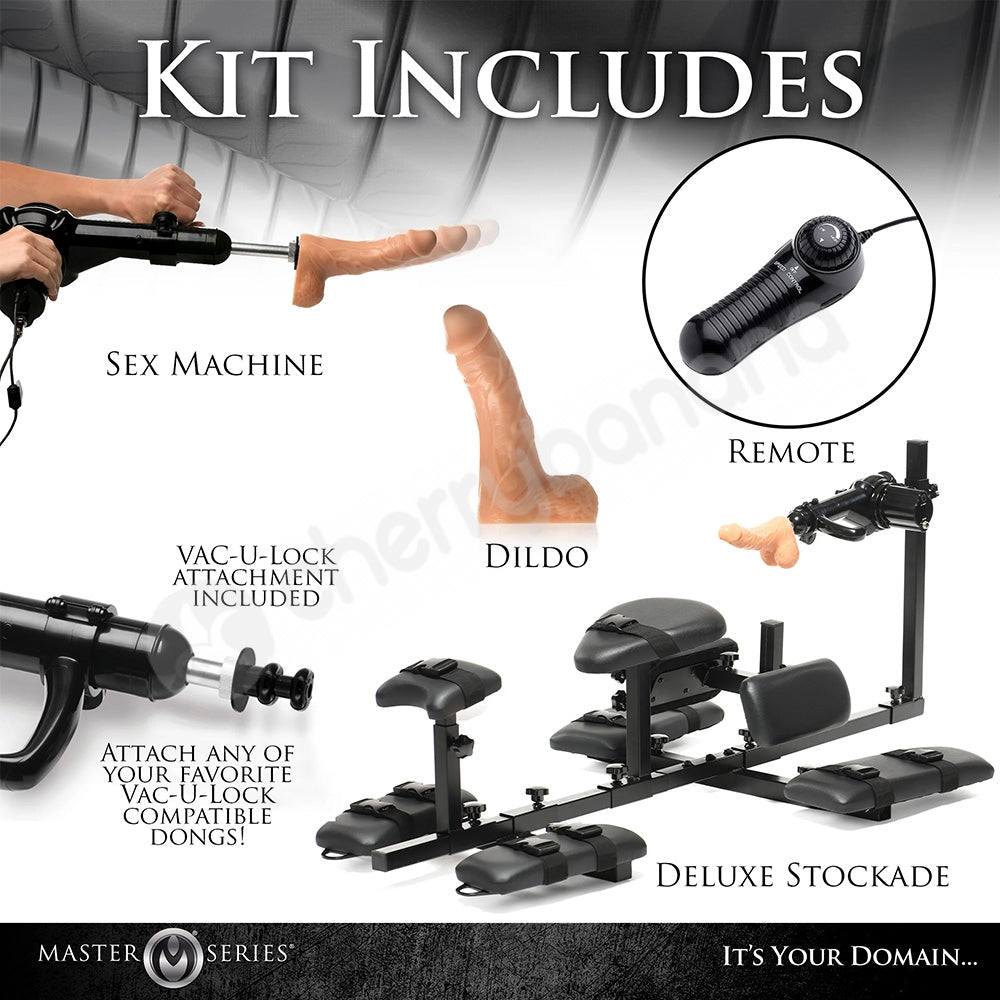 Master Series Subversion Deluxe Stockade – Horizontal BDSM Restraint with Sex Machine