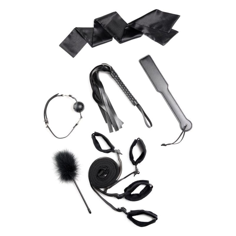 6-Piece Bed Restraint Bondage Kit Black
