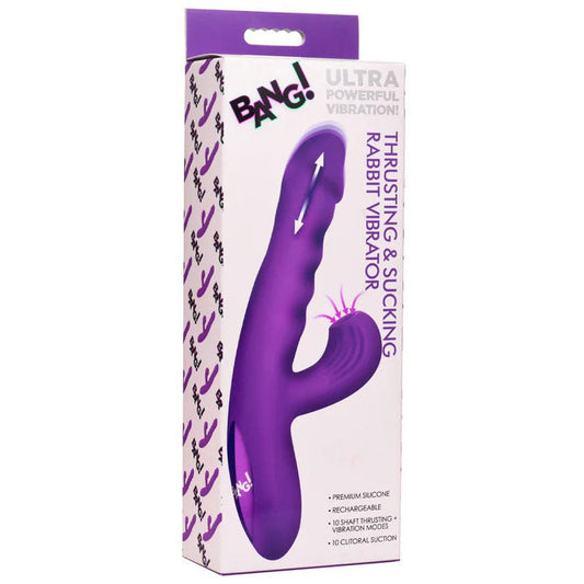 Thrusting & Sucking Rabbit Vibrator - Purple > Vibrators > Ladies > Rabbit Multi