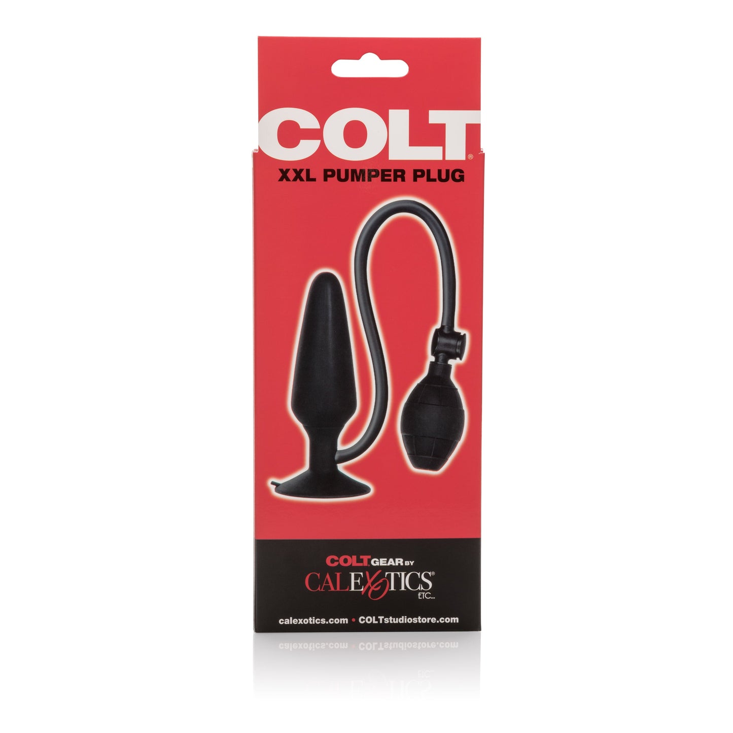 Colt XXL Pumper Plug Black Silicone Inflatable Anal Plug with Squeeze Bulb and Quick Release Valve