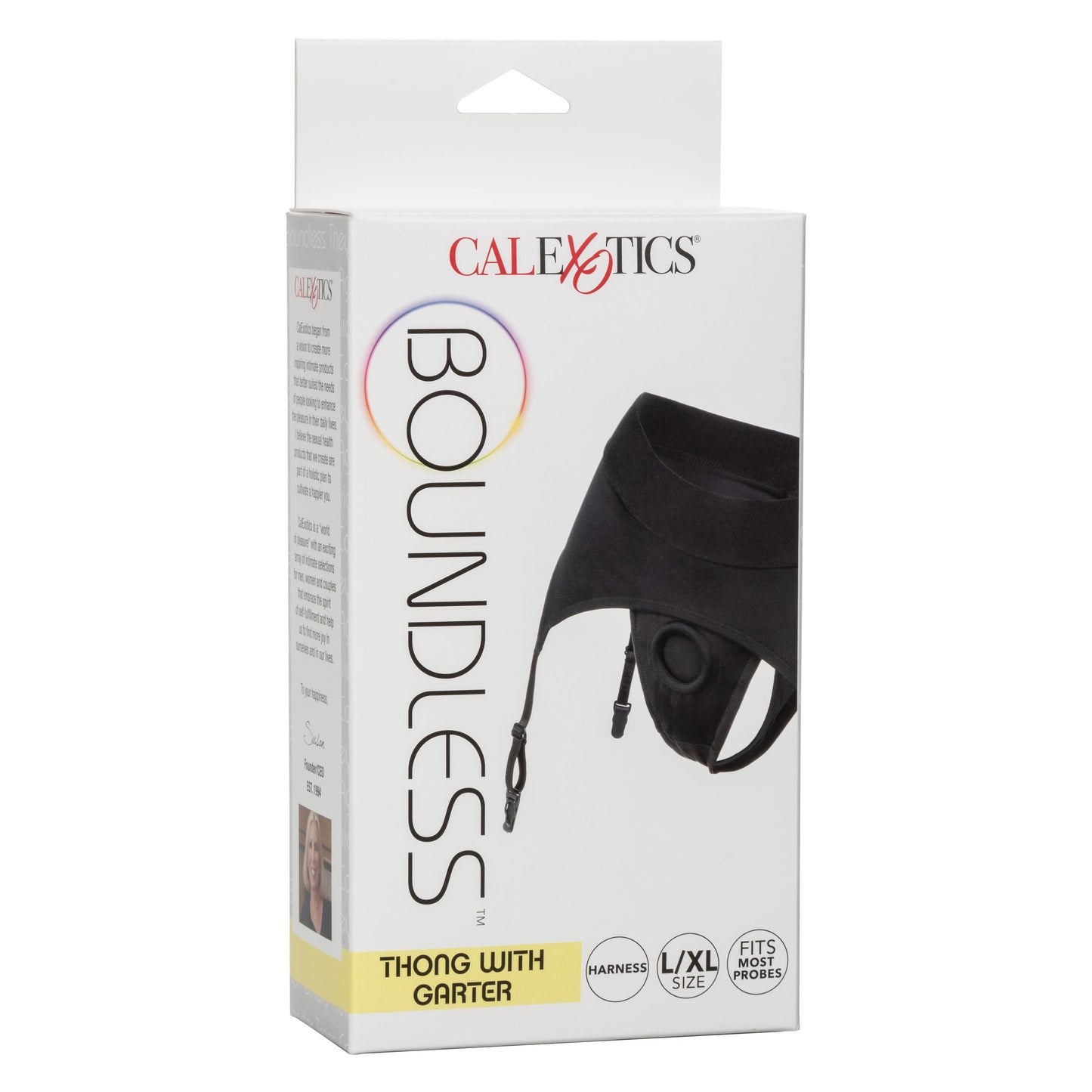 Boundless Black Thong with Garter Harness for L/XL Comfort