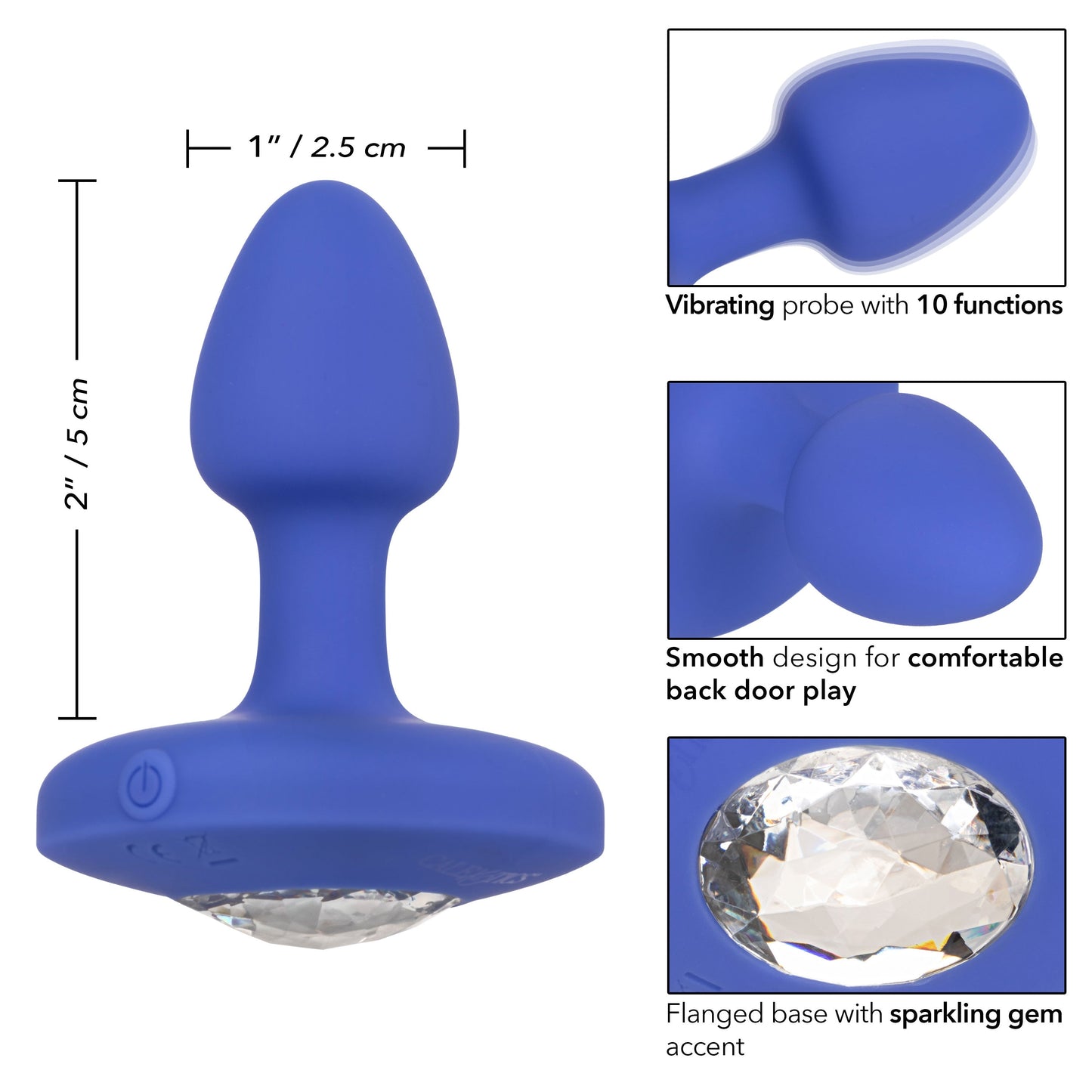 Cheeky Gems Small Rechargeable Vibrating Probe – Flexible Silicone Vibrator