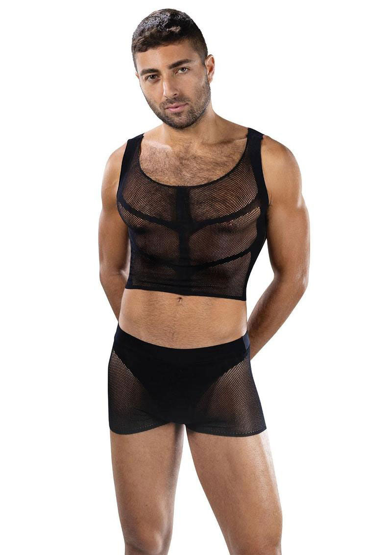Fishnet Armor 2 Piece Set (Black) – Lightweight Breathable Lingerie Set